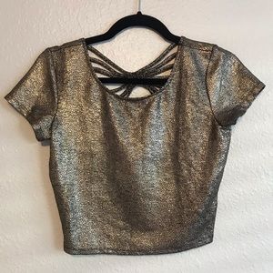 Forever 21 Metallic Crop Top
